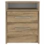 BURÓ MESA DE NOCHE ETER MDF MACADAMIA BLANCO 2 CAJONES MODERNO ALMACENAMIENTO