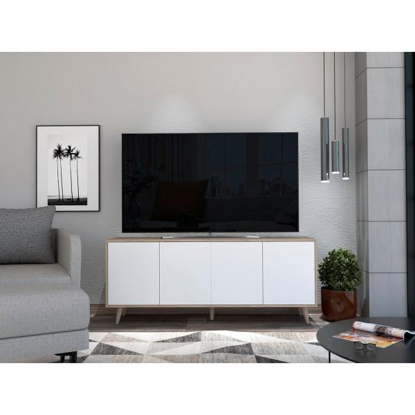 MUEBLE PARA TV MDF ROVERE/BLANCO 148.8 X 60.9 X 40.3 CM