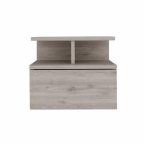 BURÓ FLOTANTE MDF CENIZA 1 CAJÓN ESTILO MODERNO AHORRO DE ESPACIO