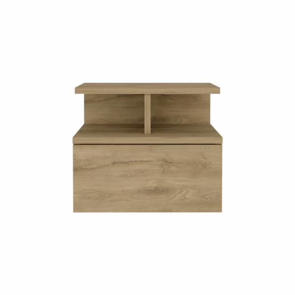 BURÓ FLOTANTE MDF MACADAMIA 1 CAJÓN ESTILO MODERNO AHORRO DE ESPACIO COMPACTO