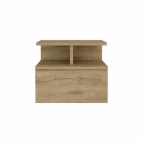 BURÓ FLOTANTE MDF MACADAMIA 1 CAJÓN ESTILO MODERNO AHORRO DE ESPACIO COMPACTO
