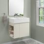 MUEBLE PARA BAÑO FLOTANTE AMBERES 24" MARFIL MADERA CONTRACHAPADA CON LAVABO