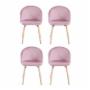 SET 4 SILLAS DE COMEDOR TAPIZADAS ROSA