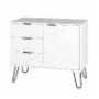 CAJONERA CÓMODA DE MADERA MDF BLANCO 3 CAJONES PARA RECÁMARA MINIMALISTA