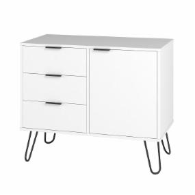 CAJONERA CÓMODA DE MADERA MDF BLANCO 3 CAJONES PARA RECÁMARA MINIMALISTA