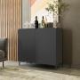CLÓSET MADERA MDF ABATIBLE 90 X 90 X 35 CM NEGRO SIN ESPEJO 2 PUERTAS