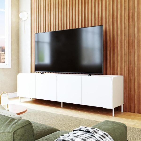 MUEBLE PARA TV PARA 50 PULGADAS MADERA BLANCO 180 X 38 X 50 CM