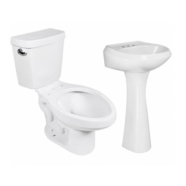PAQUETE SANITARIO SIAN ALARGADO BLANCO 4.8 L CON LAVABO PEDESTAL