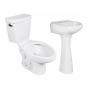 PAQUETE SANITARIO SIAN ALARGADO BLANCO 4.8 L CON LAVABO PEDESTAL