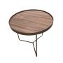 MESA LATERAL AUXILIAR METAL Y MELAMINA 50 X 50 CM CAFÉ