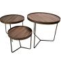 MESA LATERAL AUXILIAR METAL Y MELAMINA 60 X 60 CM BRONCE CAFÉ