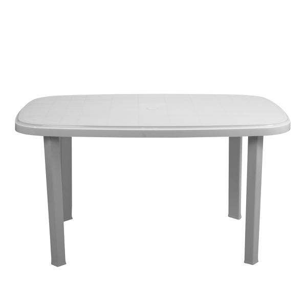 MESA DE JARDÍN RECTANGULAR RÍGIDA ACAPULCO RESINA BLANCO