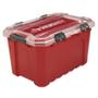 CAJA ORGANIZADORA PRO USO RUDO 75 L PLÁSTICO TAPA ROJA CON CIERRE SEGURO