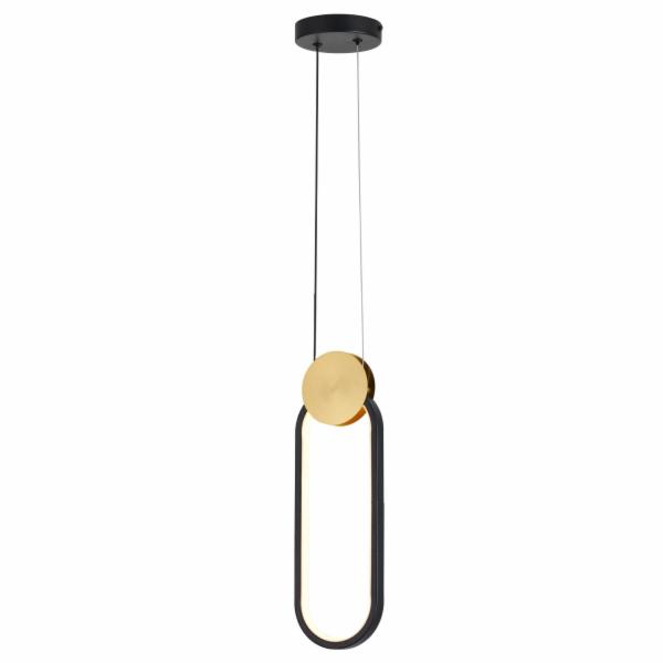 COLGANTE LED ALARGADO NEGRO Y DORADO