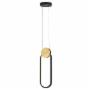 COLGANTE LED ALARGADO NEGRO Y DORADO