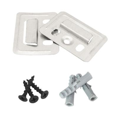 KIT DE INSTALACIÓN PARA LAMBRÍN INTERIOR ACERO Y PLASTICO 11 CM MURO NEGRO GRIS