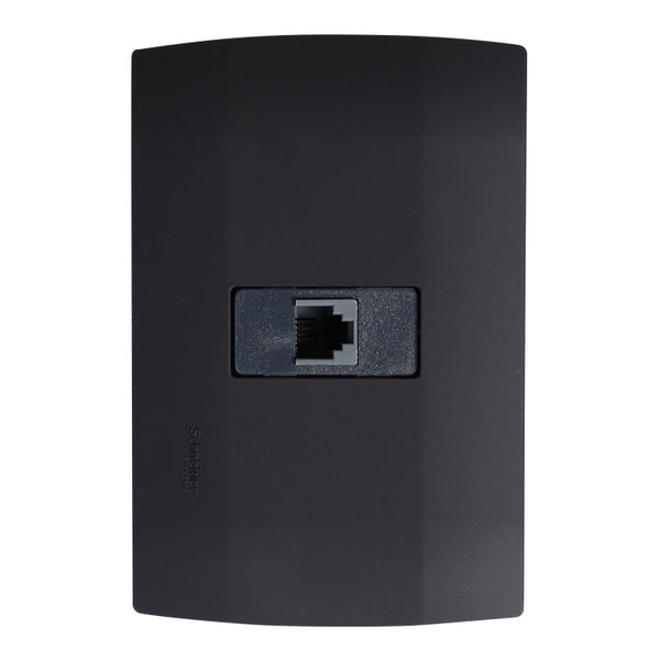 TOMA DE TELÉFONO 4 HILOS CON PLACA NEGRO SCHNEIDER ELECTRIC