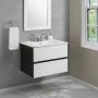 MUEBLE PARA BAÑO FLOTANTE ALICANTE 24" BLANCO PVC CON ESPEJO Y LAVAMANOS