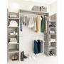 CLÓSET MDP MODULAR 180 X 198 X 39 CM GRIS CLARO CON MALETERO Y NIVELADORES