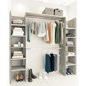 CLÓSET MDP MODULAR 180 X 198 X 39 CM GRIS CLARO CON MALETERO Y NIVELADORES