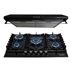 COMBO FINEZZA CON PARRILLA Y CAMPANA DE CRISTAL TEMPLADO Y ACERO