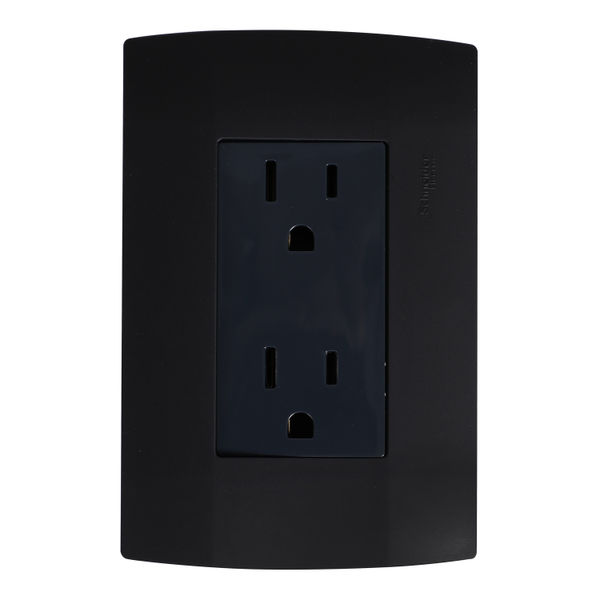 CONTACTO TOMACORRIENTE DUPLEX CON PLACA NEGRO SCHNEIDER ELECTRIC