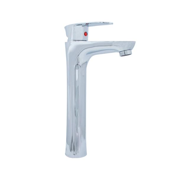 LLAVE PARA LAVABO MONOMANDO CROMO EN LAVABO CUELLO ALTO