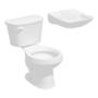 PAQUETE SANITARIO REDONDO 4.8 L CON LAVABO EMPOTRABLE BLANCO CERAMICA