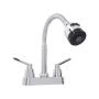 LLAVE PARA LAVABO DUOMANDO CROMO A PISO CUELLO FLEXIBLE