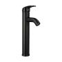 LLAVE PARA LAVABO MONOMANDO NEGRO MATE CUELLO ALTO ECOLÓGICA