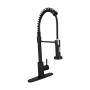 LLAVE PARA FREGADERO MONOMANDO NEGRO MATE CUELLO RETRÁCTIL 22" AHORRO DE AGUA