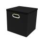 GAVETA ORGANIZADORA PLEGABLE CON TAPA 27 X 27 X 27 CM POLIPROPILENO NEGRO GRIS