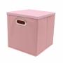 GAVETA ORGANIZADORA PLEGABLE CON TAPA 27 X 27 X 27 CM POLIPROPILENO Y CARTÓN ROSA LILA