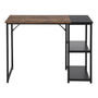 ESCRITORIO DEMBE SHELVES NEGRO Y CAFÉ VINTAGE 74 X 100 X 48 CM