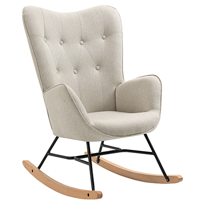 SILLÓN MECEDOR 1 PERSONA EPPING TELA BEIGE