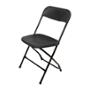 SILLA PLEGABLE 4 PIEZAS ACERO Y POLIPROPILENO NEGRO