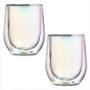 JUEGO DE 2 VASOS DOBLE PARED PRISMA VIDRIO CORKCICLE