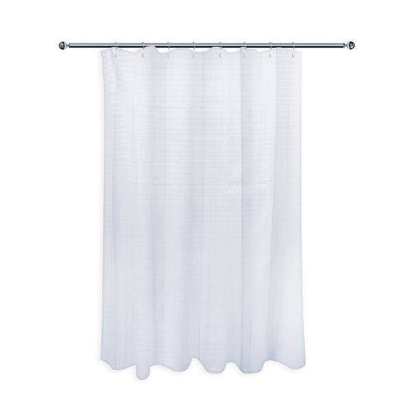 CORTINA PARA BAÑO DE MICROFIBRA BLANCA