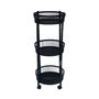 CARRITO DE COCINA PARA COCINA 3 CHAROLAS ACERO 37 X 87.5 CM NEGRO
