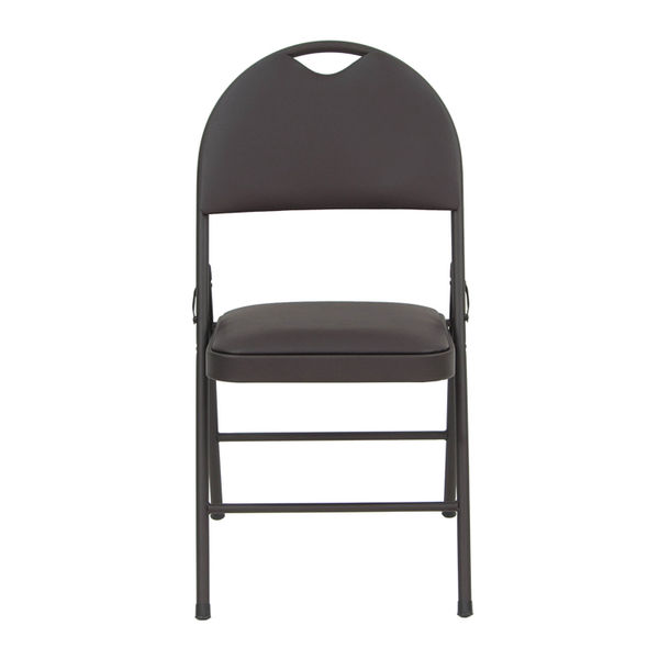 SILLA PLEGABLE 50 X 88 CM ACERO Y POLIURETANO CAFÉ