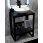 MUEBLE PARA BAÑO DE PISO INDI FAZZO 24" NEGRO ACERO CON LAVABO Y MONOMANDO