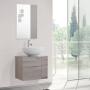 MUEBLE PARA BAÑO FLOTANTE GLOBUS 16" NOGAL MELAMINA CON LAVABO, MONOMANDO Y CÉSPOL