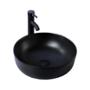 OVALÍN PARA BAÑO DE SOBREPONER NEGRO REDONDO 41.5 CM CON MEZCLADORA