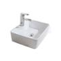 OVALÍN PARA BAÑO DE SOBREPONER BLANCO RECTANGULAR 48 X 37 X 13.5 CM CON MEZCLADORA