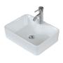 OVALÍN PARA BAÑO DE SOBREPONER BLANCO RECTANGULAR 48 X 37 CM CON MEZCLADORA