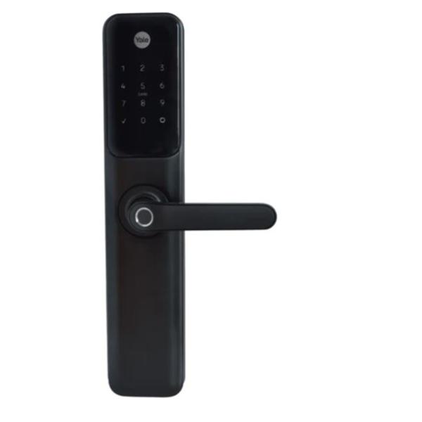 CERRADURA INTELIGENTE YDM60 CON HUB REVERSIBLE NEGRO HUELLA DIGITAL Y CODIGO