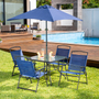 JUEGO DE JARDÍN COMEDOR AMBERVIEW 6 PIEZAS AZUL