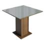 MESA COMEDOR CUADR. VIDRIO RUSTIC/GRIS