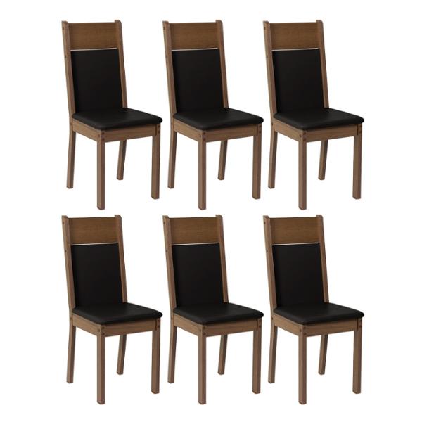 KIT 6 SILLAS RUSTIC/NEGRO 4280 MADESA