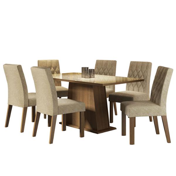 CONJ. STÉFANI 6 SILLAS RUSTIC/CREMA